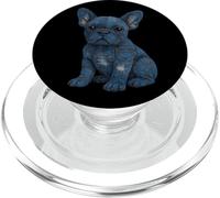 Toppa in denim invecchiato con cucciolo di bulldog francese PopSockets PopGrip per MagSafe