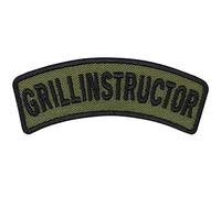 Toppa morale tattica "Grillinstructor" | Patch dell'esercito con emblema militare da annodare/a stirare | Regalo forze armate tedesche applicabile su giacca/gilet/uniforme | 70x20mm