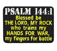 Toppa morale tattica "Psalm 144:1" | Patch esercito da cucire/applicare | Regalo con citazione biblica | Sticker per tessuti | 70x50mm
