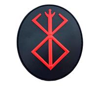 Toppa Nation Berserk Berserker Ovale Brand of Sacrifice Norse Airsoft Paintball PVC Morale Patch (rosso)