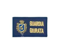Toppa Patch Guardia Giurata Con Stemma GPG 3D Adesione a Strappo 8.0x5.0 cm (BLU)