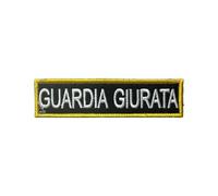 Toppa Patch Guardia Giurata in scritta 3D Adesione a Strappo 12.0x3,0 cm (GIALLO)