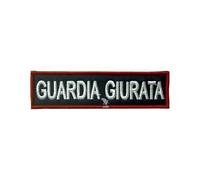 Toppa Patch Guardia Giurata in scritta 3D Adesione a Strappo 12.0x3,0 cm (ROSSO)