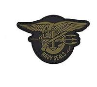 TOPPA PATCH MILITARE 3D PVC "NAVY SEALS" A STRAPPO (VERDE) - DIM. 7,0 x 4,5 cm