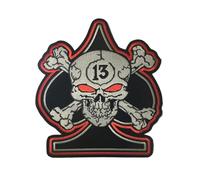 Toppa Patch Ricamata Biker 13 Lucky Skull, Termoadesiva Iron-On o Cucitura, Teschio con Ossa, Stile Motorcycle Club, per Gilet Giubbotti Moto Jeans T-Shirt Abbigliamento Rock