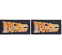 Toppa Patch ricamata da applicare con ferro da stiro o cucitura, tema: Patch Ritorno al Futuro termoadesiva 10 x 5 cm (Confezione da 2)