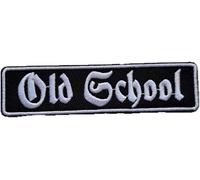 Toppa Patch ricamata da applicare con ferro o cucitura: " Old School " | Patch biker annodabile/applicabile con ferro | Sticker MC per motociclisti | Fai da te