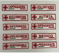 Toppa-Patch ricamata personalizzabile per gli operatori della Croce Rossa Italiana. N. 2 pezzi+ 1 Omaggio