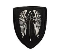 Toppa, patch ricamata, Termoadesiva, da applicare con ferro da stiro o cucitura, motivo Angelo con spada, Patch Iron-On, Sticker per abbigliamento, accessorio Fai da te