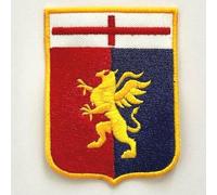 Toppa-Patch ricamata Termoadesiva Genoa (2 pz)- Dimension : L. 6 cm x H 8 cm -Made in Italy