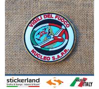 Toppa Patch Ricamata VIGILI DEL FUOCO Nucleo S.A.P.R. SAPR da 8 cm - velcro M+F