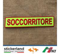 Toppa Patch SOCCORRITORE su base giallo fluo da 29 cm CON VELCRO M + F