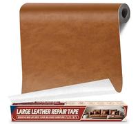 Toppa Pelle Adesiva per Riparazioni Classico marrone, 43x200cm Kit Riparazione Sella Scooter, Ecopelle Adesiva per Divano Autoadesivo, Finta Pelle Adesiva per Sedili Auto, Sedia, Barca, Mobil