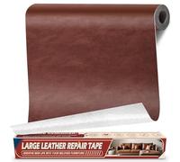 Toppa Pelle Adesiva per Riparazioni Classico rosso marrone, 43x200cm Kit Riparazione Sella Scooter, Ecopelle Adesiva per Divano Autoadesivo, Finta Pelle Adesiva per Sedili Auto, Sedia, Barca, Mobil