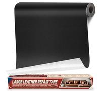 Toppa Pelle Adesiva per Riparazioni Nero, 43x200cm Kit Riparazione Sella Scooter, Ecopelle Adesiva per Divano Autoadesivo, Finta Pelle Adesiva per Sedili Auto, Sedia, Barca, Mobil