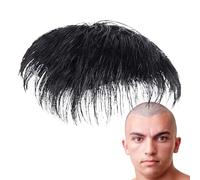 Toppa per capelli da uomo - Toupee umana naturale con clip, copertura realistica con baldness dei capelli corti, con cuneo traspirante leggero | Real Replacement Da