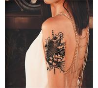 Toppa per tatuaggio temporaneo a base di erbe, stile country, per donne e uomini, con fiori, impermeabile per 2 settimane, tatuaggi finti semipermanenti