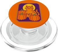 Toppa retrò a forma di zucca di gatto zenzero per Halloween PopSockets PopGrip per MagSafe