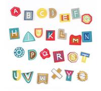 Toppa Ricamata 26 toppe simpatiche for adesivi con lettere AZ dell'alfabeto inglese for vestiti, cartoni animati, strisce ricamate fai da te(NO.3)