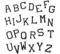 Toppa Ricamata 26 toppe simpatiche for adesivi con lettere AZ dell'alfabeto inglese for vestiti, cartoni animati, strisce ricamate fai da te(NO.5 Black)