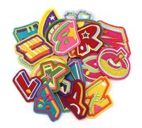 Toppa Ricamata 26 toppe simpatiche for adesivi con lettere AZ dell'alfabeto inglese for vestiti, cartoni animati, strisce ricamate fai da te(NO.9)