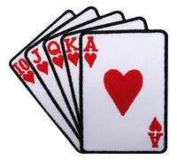 Toppa ricamata a forma di carte da gioco, da cucire o applicare con ferro da stiro, per magliette, borse da motociclista