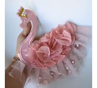 Toppa ricamata a forma di cigno, per vestiti, fai da te, per matrimoni, ricami a tema animali, grande, 30 x 25 cm, 1 pezzo