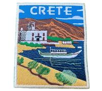 Toppa ricamata a forma di creta (8,9 cm), da applicare con ferro da stiro, da cucire o applicare con ferro da stiro, isola greca, viaggi, vacanze in Grecia, Europa, per zaini, giacche, borse, regali
