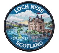 Toppa ricamata a forma di mostro di Loch Ness, da applicare con ferro da stiro o da cucire, 8,1 cm, da viaggio, in Scozia, souvenir, per vacanze nel Regno Unito