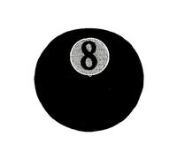 Toppa Ricamata a Forma di Palla da Biliardo n. 8, Nero