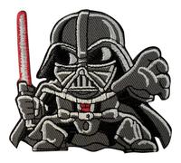 Toppa ricamata a forma di spada laser di Darth Vader di Starwars, termoadesiva o da cucire o per borse