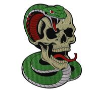 Toppa ricamata a forma di teschio di serpente, da applicare con il ferro da stiro, per fai da te, punk, accessori per vestiti (un