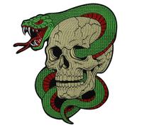 Toppa ricamata a forma di teschio di serpente, da applicare con il ferro da stiro, per fai da te, punk, accessori per vestiti (B, 1