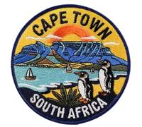 Toppa ricamata a tema Città del Capo Sudafrica, da applicare con ferro da stiro, da cucire, per viaggi, vacanze, souvenir africani, zaini, toppe regalo