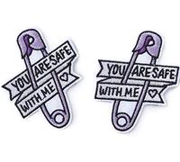 Toppa ricamata compatibile con You are Safe with Me, termoadesiva o da cucire, per sport all'aria aperta, 2 pezzi