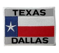 Toppa ricamata con bandiera del Texas Dallas, da applicare con ferro da stiro, da cucire o applicare con ferro da stiro