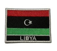 Toppa ricamata con bandiera della Libia, da applicare con ferro da stiro, da cucire o applicare con il ferro da stiro, per abbigliamento, zaini, cappelli