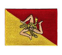 Toppa ricamata con bandiera della Sicilia, italiana, termoadesiva, emblema nazionale