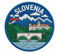 Toppa ricamata con bandiera della Slovenia, da applicare con ferro da stiro o da cucire, 8,9 cm, per viaggi, Europa, Lubiana, vacanze, souvenir turistico, emblema turistico, toppe regalo