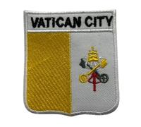 Toppa ricamata con bandiera dello scudo della città del Vaticano con nome, da applicare con ferro da stiro, da cucire o applicare con ferro da stiro, per abbigliamento, zaini, cappelli