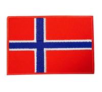 Toppa ricamata con bandiera nazionale di tutti i paesi (9,5 x 4,5 cm), termoadesiva e da cucire, per giacche, zaini, cappelli, borse, gilet e artigianato fai da te (Norvegia)
