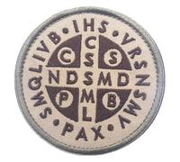 Toppa ricamata con Chiusura A Strappo, motivo: croce templare di San Benedetto