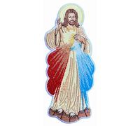 Toppa ricamata con Gesù Cristo (12,7 cm), da applicare con ferro da stiro, da cucire, simbolo della Chiesa cattolica, emblema cristiano, pellegrinaggio religioso, toppe regalo