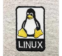 Toppa ricamata con logo Linux Penguin Rettangolare