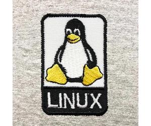 Toppa ricamata con logo Linux Penguin Rettangolare