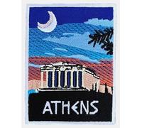 Toppa ricamata con motivo Atene Grecia (8,9 cm), da applicare con ferro da stiro/cucire, isola greca, emblema da viaggio, per zaini, giacche, cappelli, camicie e borse