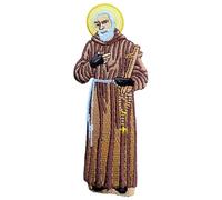 Toppa ricamata con San Padre Pio (12,7 cm) da applicare con ferro da stiro o da cucire, simbolo della Chiesa cattolica, emblema cristiano, pellegrinaggio religioso, toppe regalo