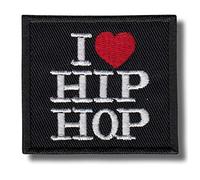 Toppa ricamata con scritta "I Love Hip Hop" (I Love Hip Hop)