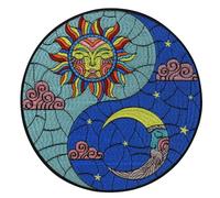 Toppa ricamata con sole e luna, termoadesiva, per vestiti, giacche, magliette, zaini (1 pezzo)
