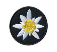 Toppa ricamata con stella alpina, fiore di montagna, da cucire